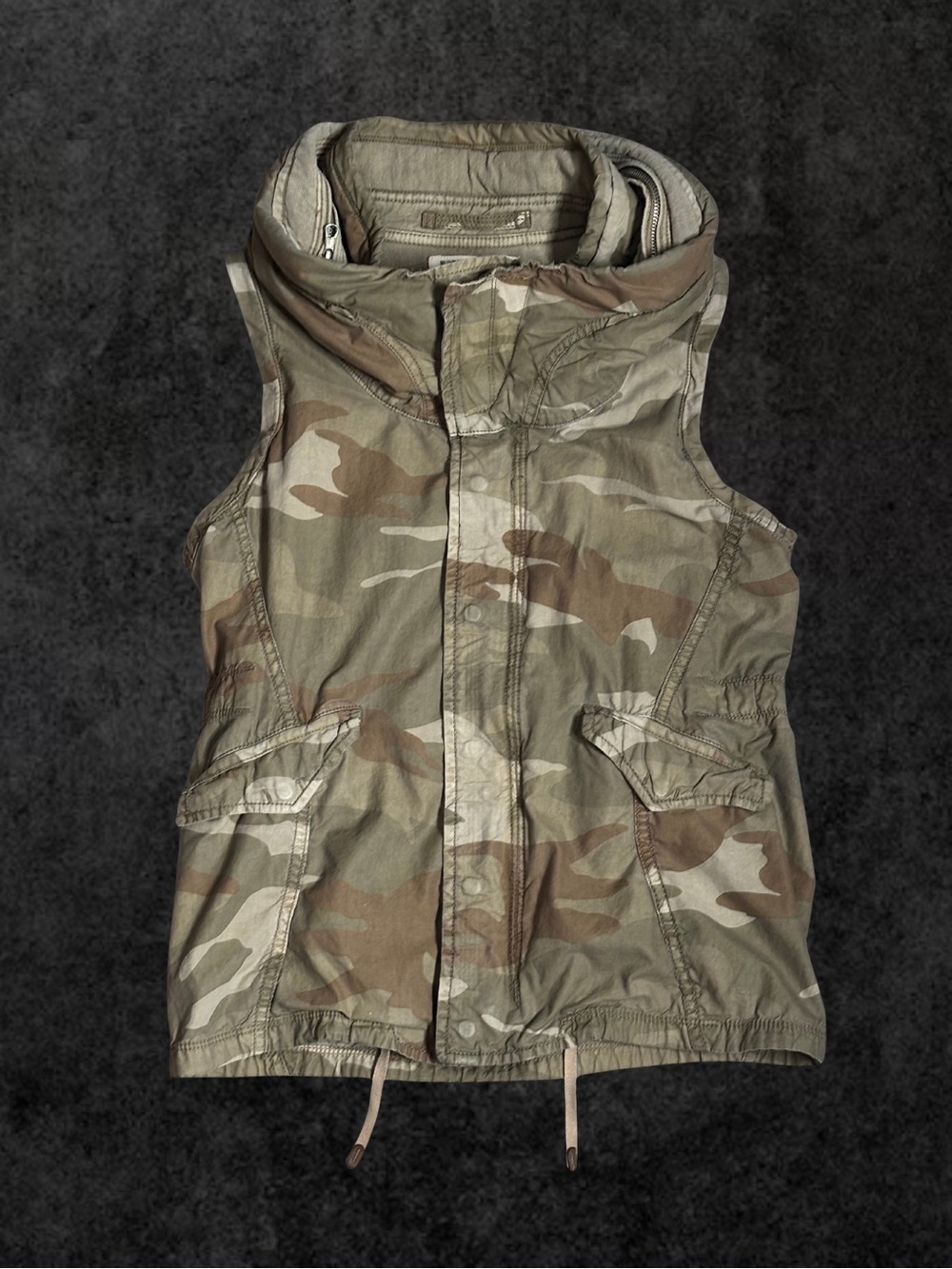 Vintage GOA Desert Camo Hooded Bono Vest